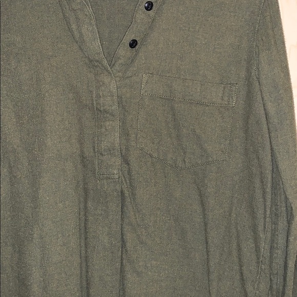 Madewell 1/2 Button Down Army Green Shirt - Picture 5 of 5